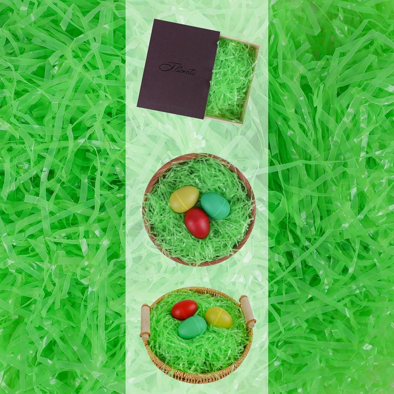 Kiddokids 16 oz Green Easter Basket Grass – Plastic Fake Grass Shred Raffia for Egg Stuffer, Party Supplies & Gift Wrapping Decor - Image 3
